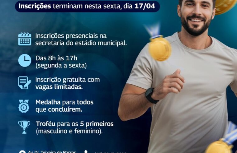 📌 Últimos dias: inscrições para Corrida de 1º de Maio em Ibaté terminam nesta sexta-feira