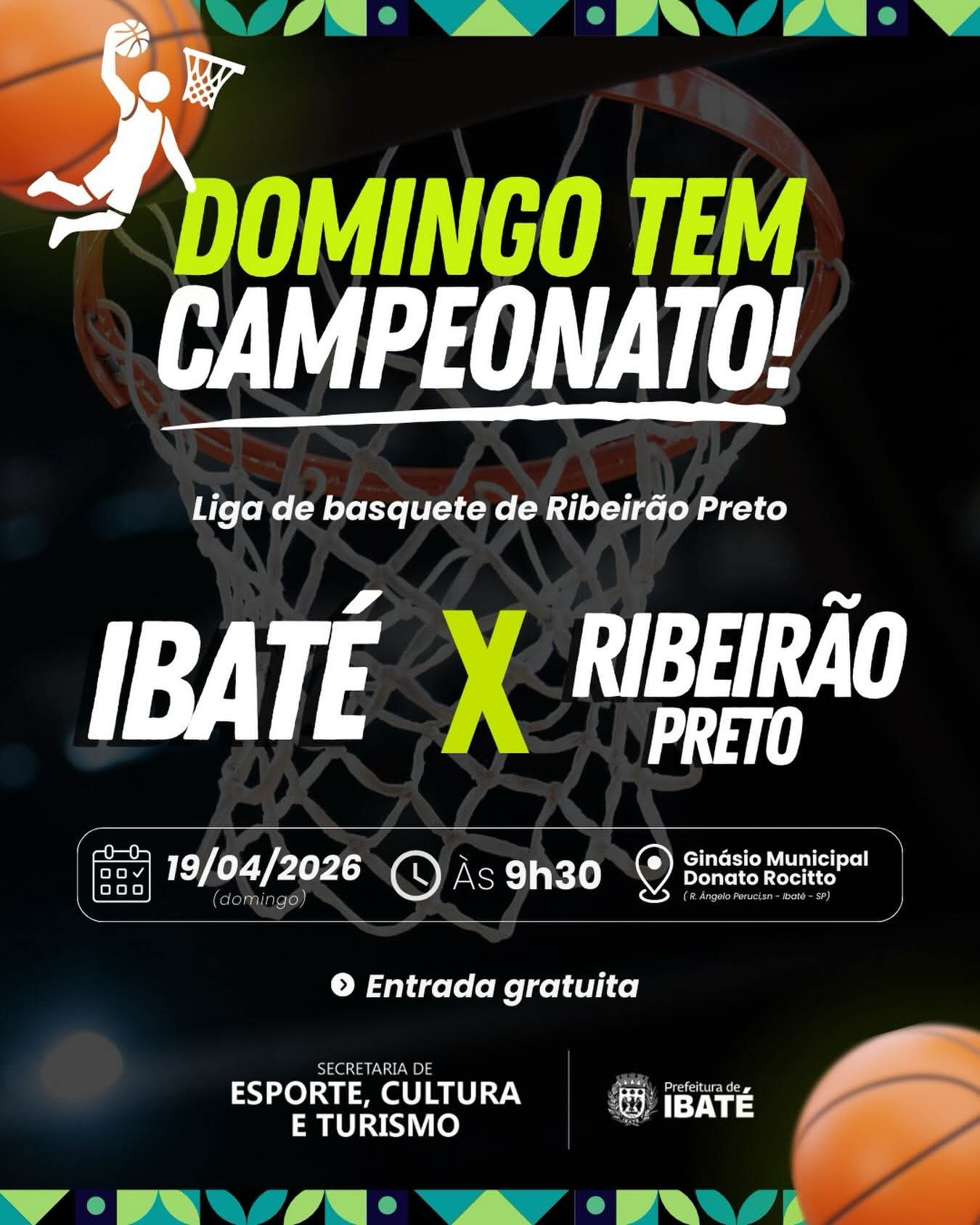 📌 Ibaté recebe partida da Liga de Basquete neste domingo no Ginásio Donato Rocitto