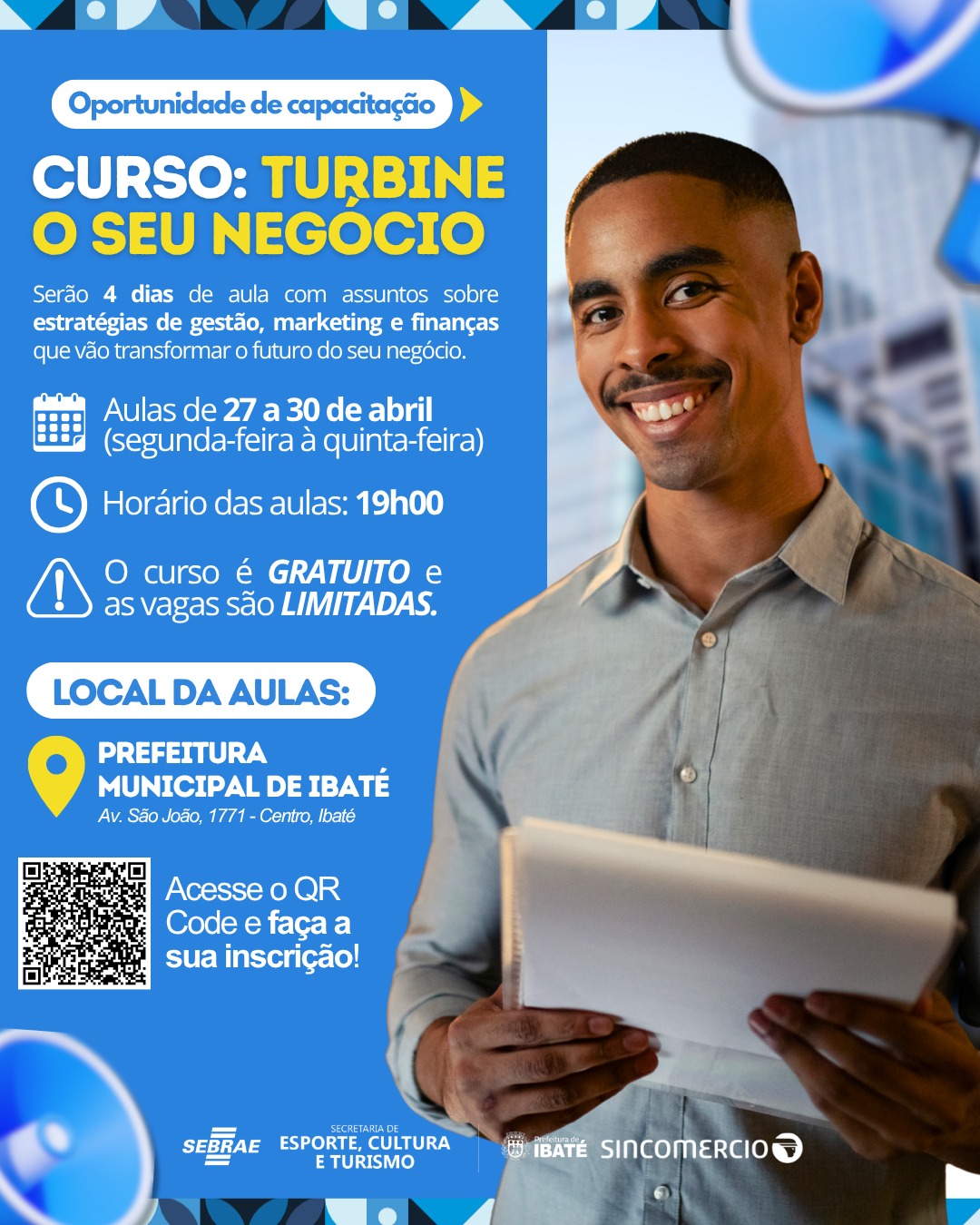 📌 Curso “Turbine Seu Negócio” começa hoje e fortalece empreendedores em Ibaté