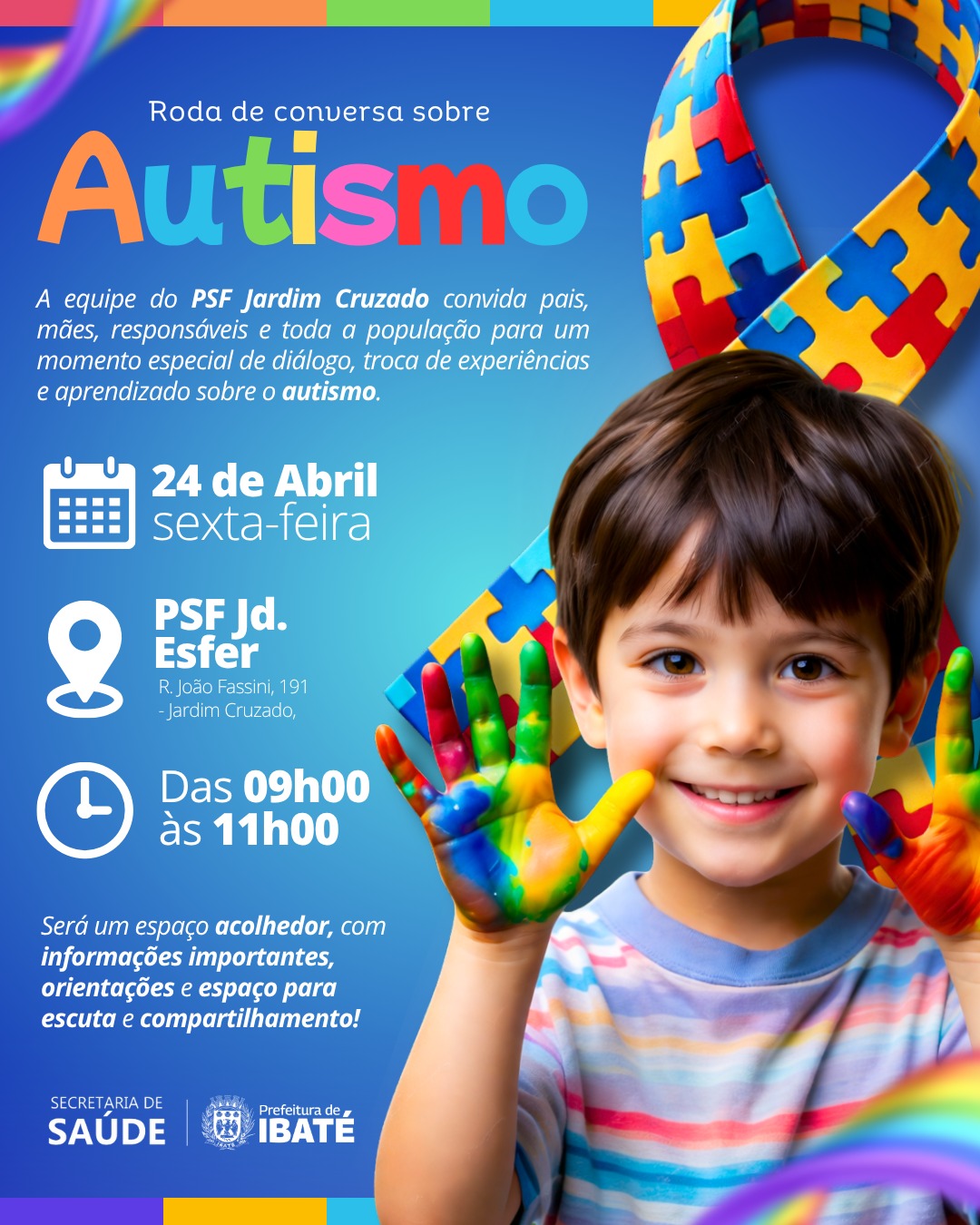 📌 Prefeitura de Ibaté promove roda de conversa sobre autismo no Jardim Cruzado