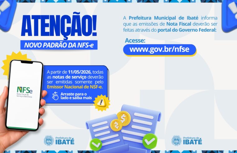Emissão de nota fiscal de serviços em Ibaté passa a ser feita exclusivamente pelo sistema federal a partir de 11 de maio