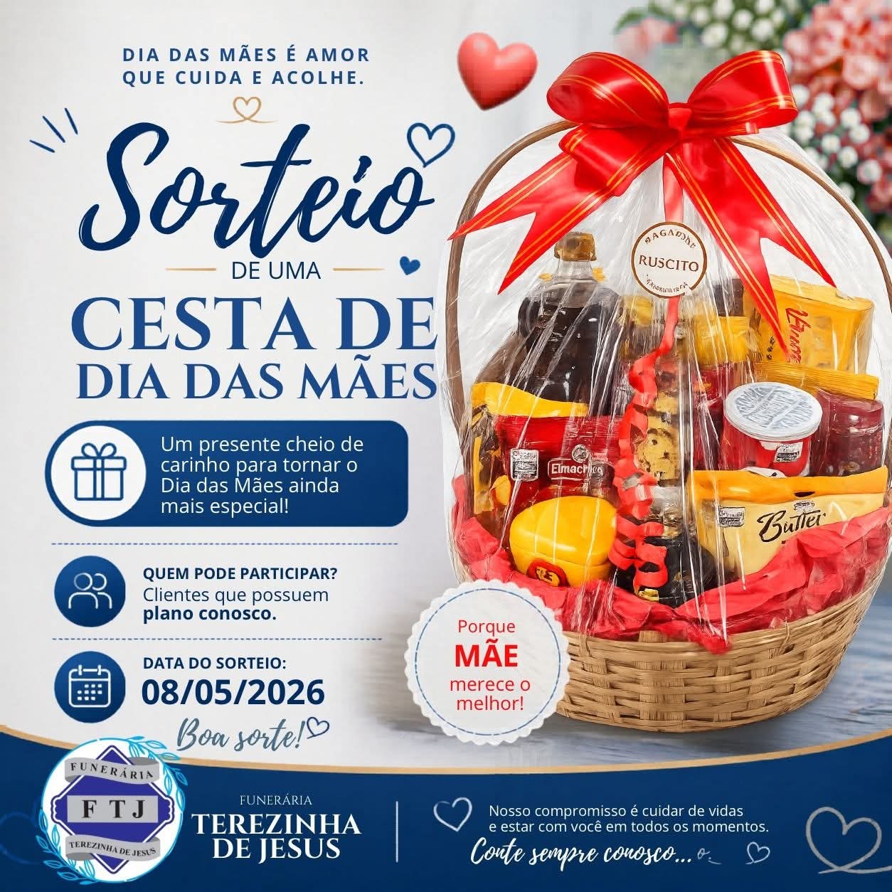 A Funerária Terezinha de Jesus preparou uma ação especial para celebrar o Dia das Mães com carinho e gratidão 💖