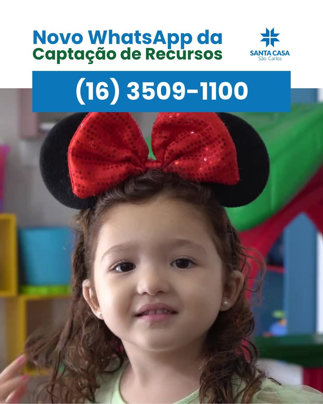 📢 O setor de Captação de Recursos da Santa Casa de São Carlos está com novo número de WhatsApp!
