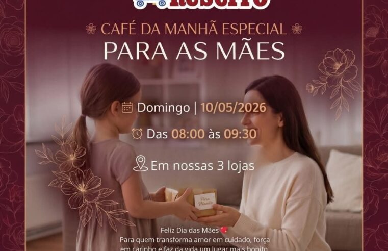 Neste domingo, dia 10/05, os Supermercados Ruscito prepararam um momento especial para homenagear quem merece todo carinho do mundo 💖☕ Café da manhã especial para todas as mães🕗 Das 8h00 às 9h30📍 Em nossas 3 lojasVenha celebrar essa manhã cheia de amor, carinho e gratidão com a gente. Todas as mães estão convidadas para esse momento preparado com muito carinho pela nossa equipe 🌷Esperamos você! 💕