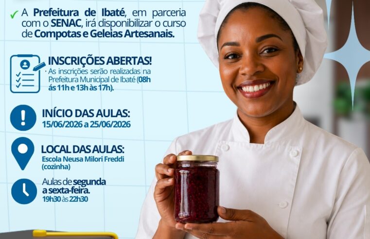 📌 Oportunidade em Ibaté: curso gratuito de compotas e geleias artesanais abre inscrições