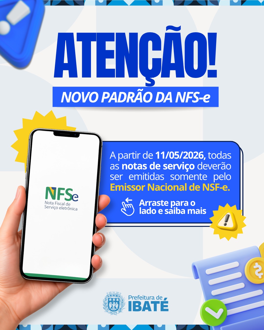 📌 Ibaté adota novo sistema nacional para emissão de Nota Fiscal de Serviços