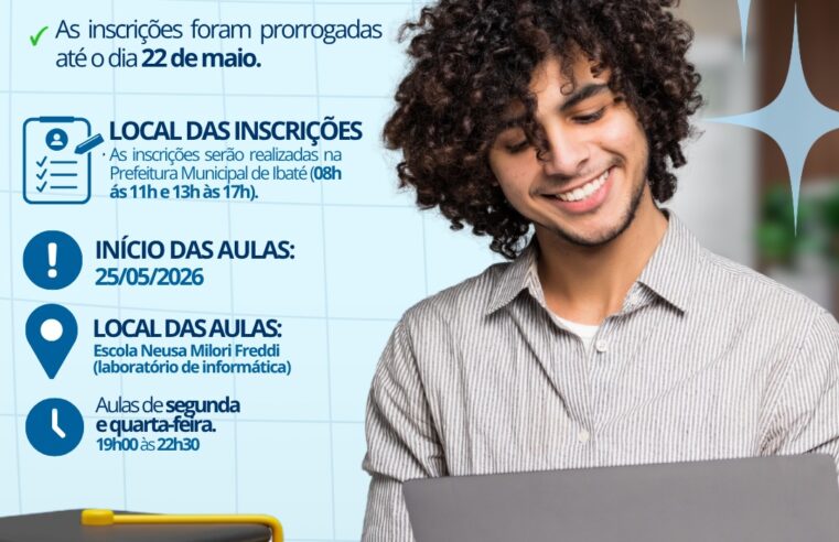 📌 Prefeitura de Ibaté prorroga inscrições para curso gratuito de Lógica de Programação