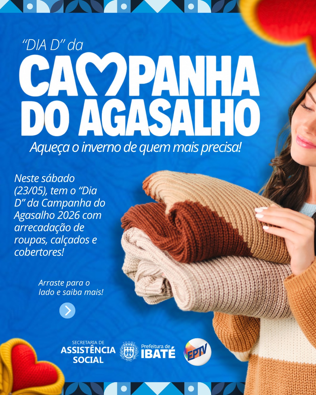 📌 Prefeitura de Ibaté realiza Dia D da Campanha do Agasalho neste sábado