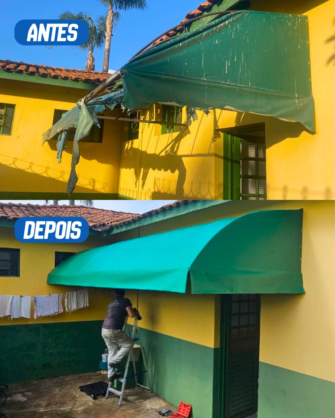 📌 Secretaria Municipal de Educação realiza manutenção e troca de toldos na Creche Ermínia Morganti