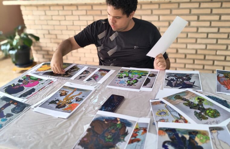 📌 Exposição “Do desenho ao RPG” chega à Biblioteca Municipal de Ibaté e segue aberta até o fim de junho