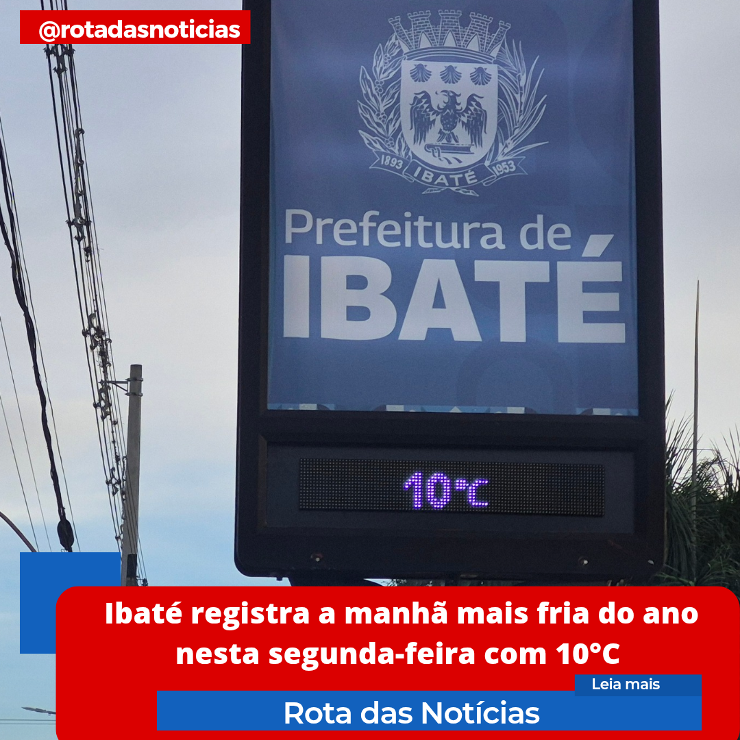 Ibaté registra a manhã mais fria do ano nesta segunda-feira com 10°C