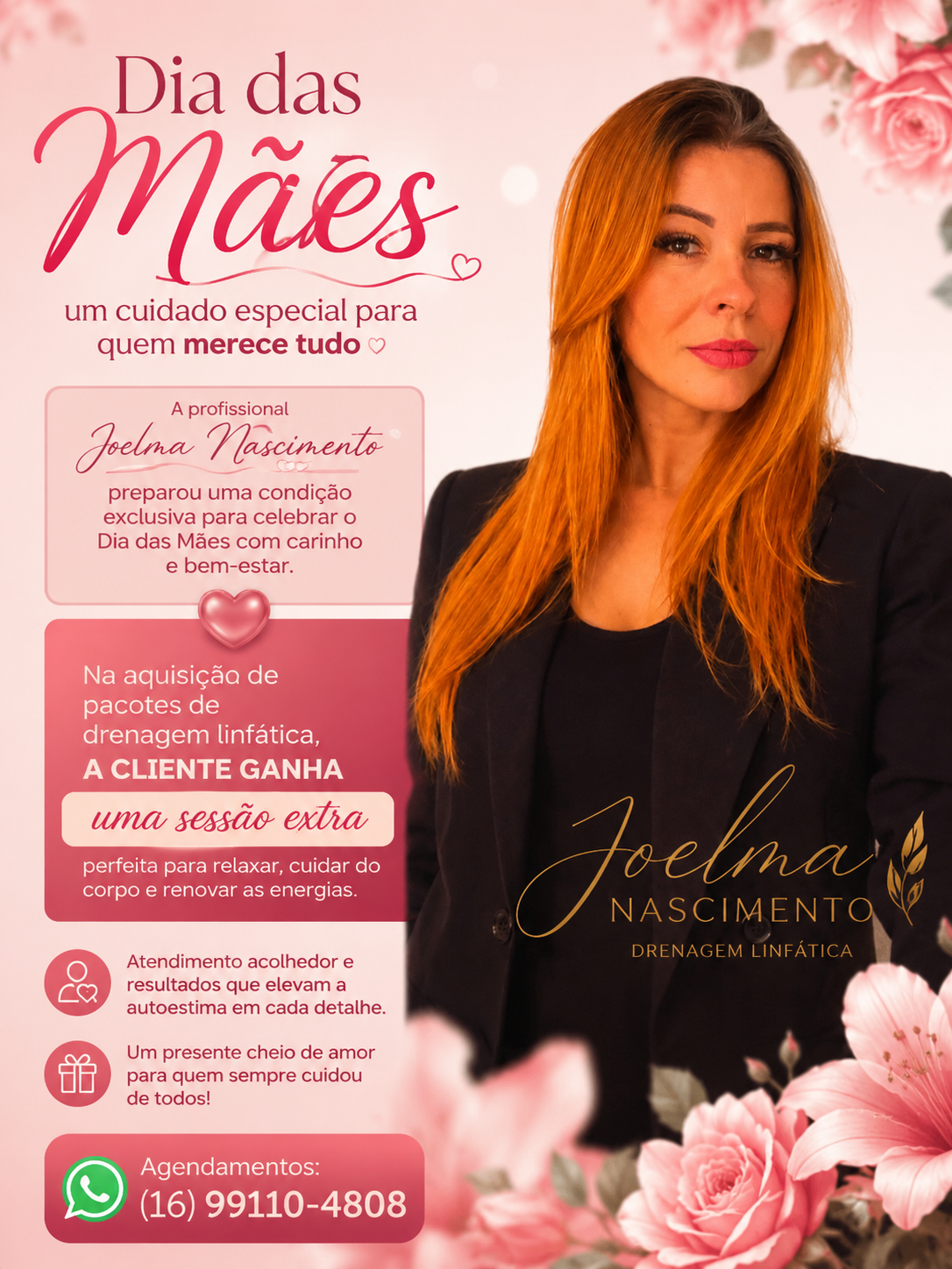 🌸✨ O Dia das Mães está chegando… e toda mulher merece esse cuidado especial! ✨🌸