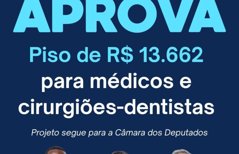 📌 Comissão do Senado aprova aumento do piso salarial de médicos e dentistas para R$ 13,6 mil