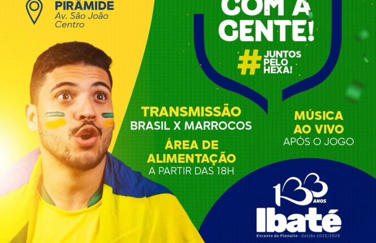 🇧🇷 A Prefeitura de Ibaté convida toda a população para acompanhar mais um importante desafio da Seleção Brasileira em um grande momento de união, torcida e celebração.