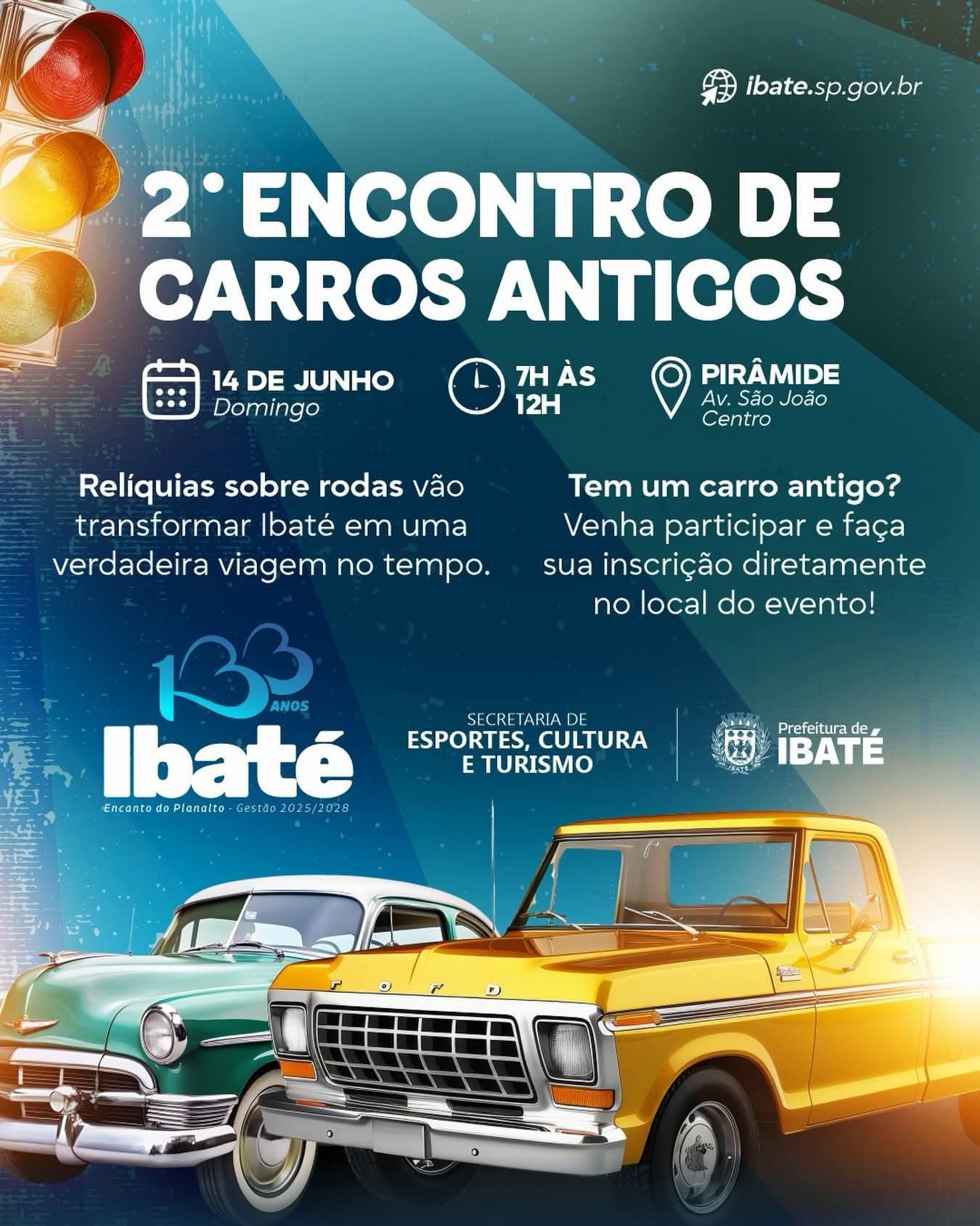 📌 2º Encontro de Carros Antigos promete reunir apaixonados por relíquias automotivas neste domingo em Ibaté