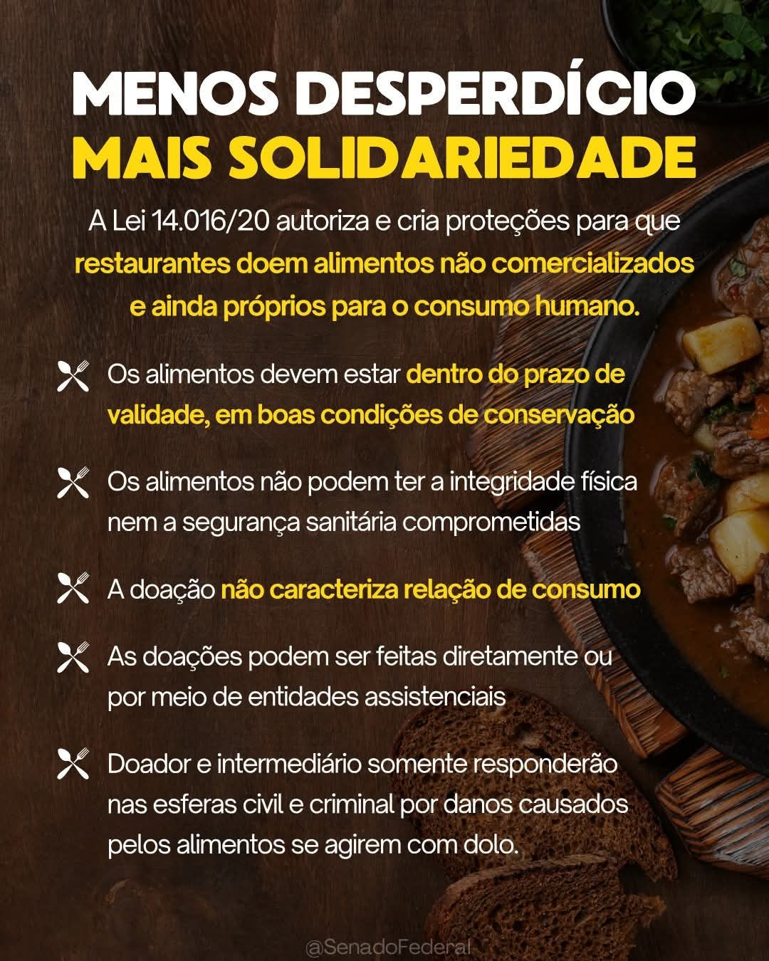 📌 Lei incentiva doação de alimentos e combate ao desperdício no Brasil
