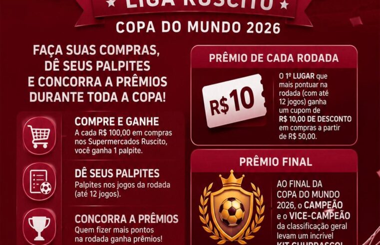 ⚽🏆 Supermercados Ruscito lança promoção “Palpite Premiado” durante a Copa do Mundo 2026 🏆⚽