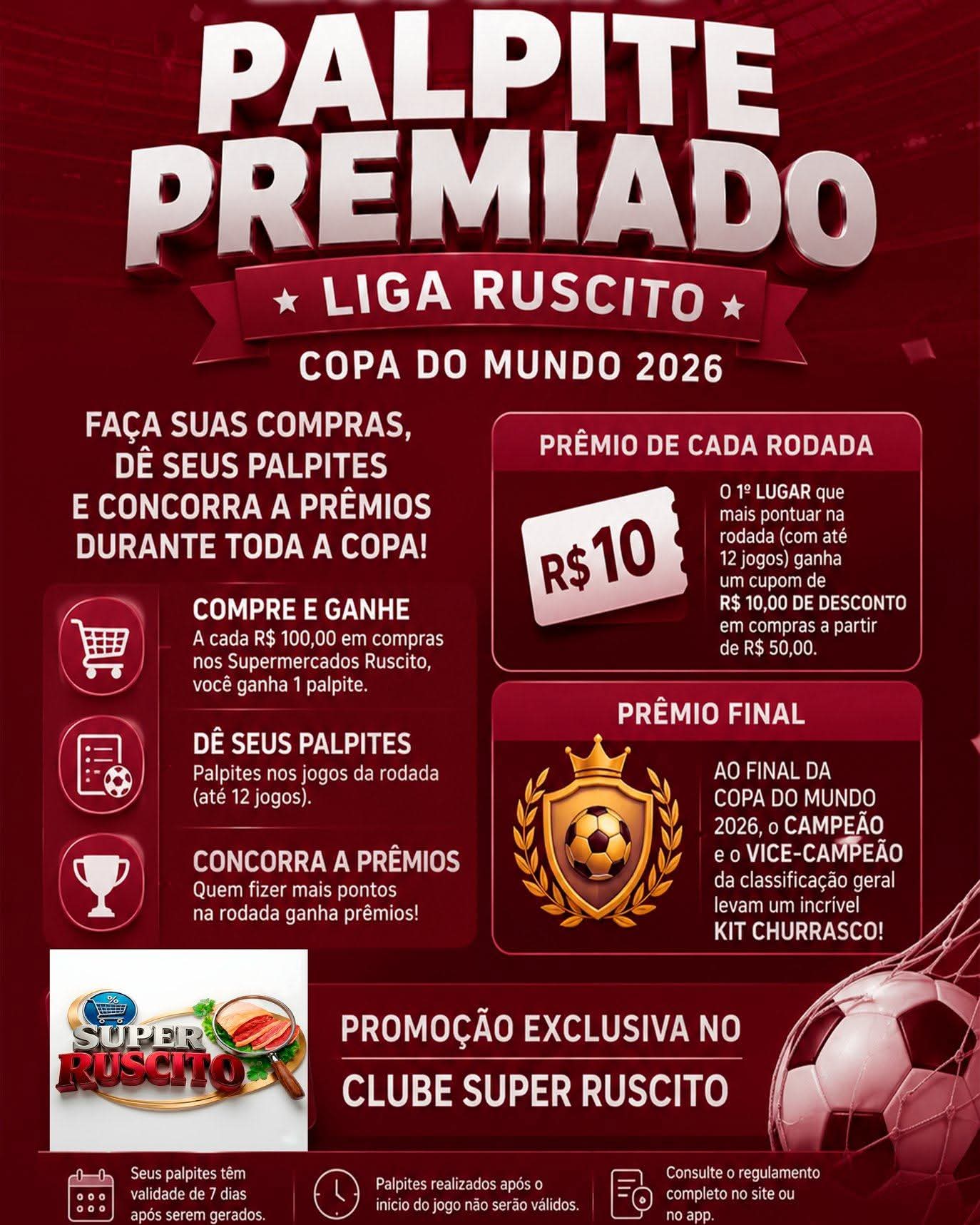 ⚽🏆 Palpite Premiado agita a Copa do Mundo 2026 nos Supermercados Ruscito 🏆⚽