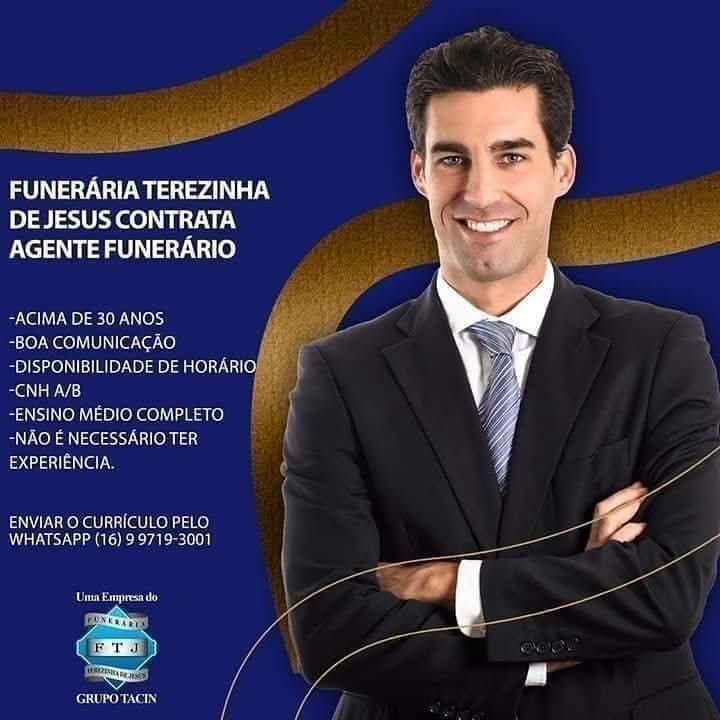 Funerária Terezinha de Jesus abre vaga para Agente Funerário em Ibaté