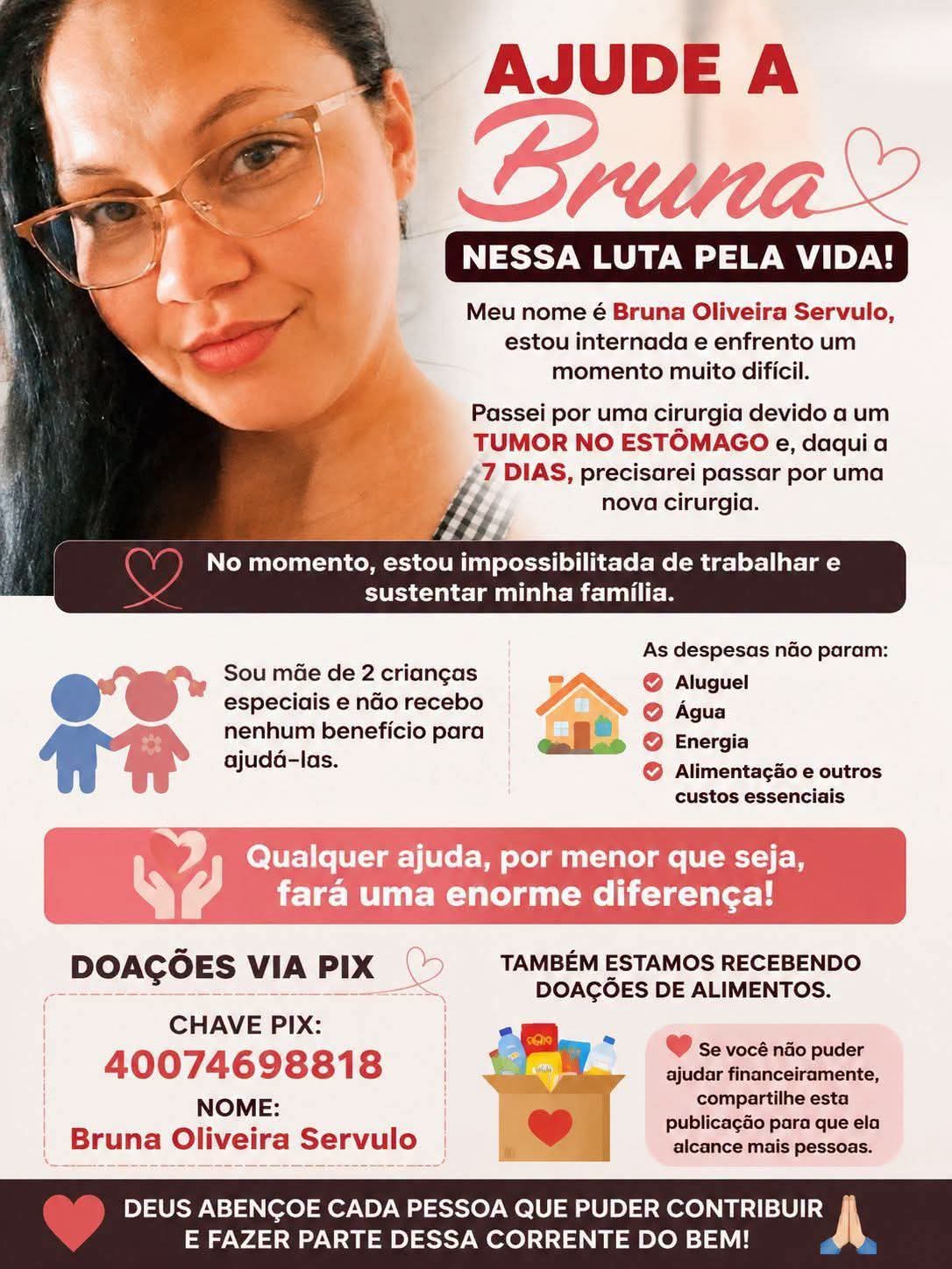 💔 Uma mãe, duas crianças e uma batalha pela vida: Bruna precisa da nossa ajuda.