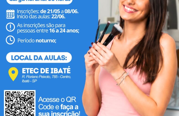 📌 Ibaté abre inscrições para curso gratuito de maquiagem em parceria com a Etec