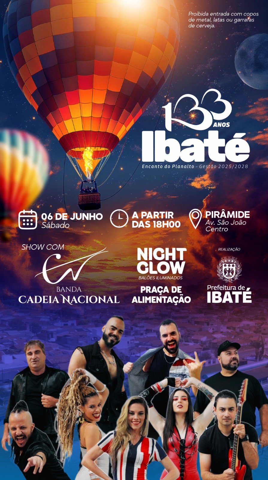 📌 Ibaté celebra 133 anos com Festival de Balonismo, shows e atrações para toda a família