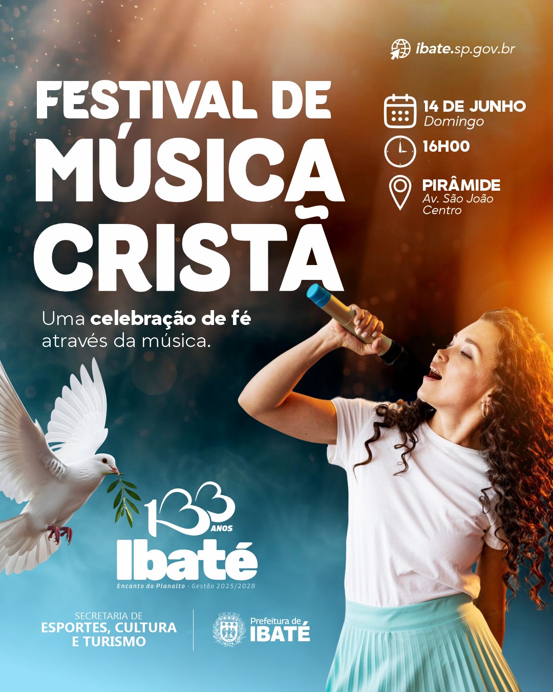 🎶🙏 Ibaté se prepara para uma tarde especial de fé, louvor e celebração!