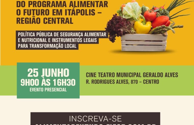 📌 Itápolis sedia encontro regional sobre segurança alimentar nesta quinta-feira