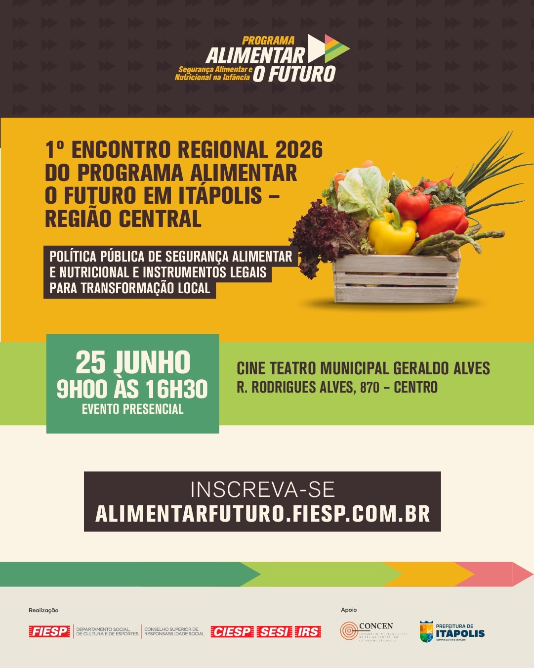 📌 Itápolis sedia encontro regional sobre segurança alimentar nesta quinta-feira