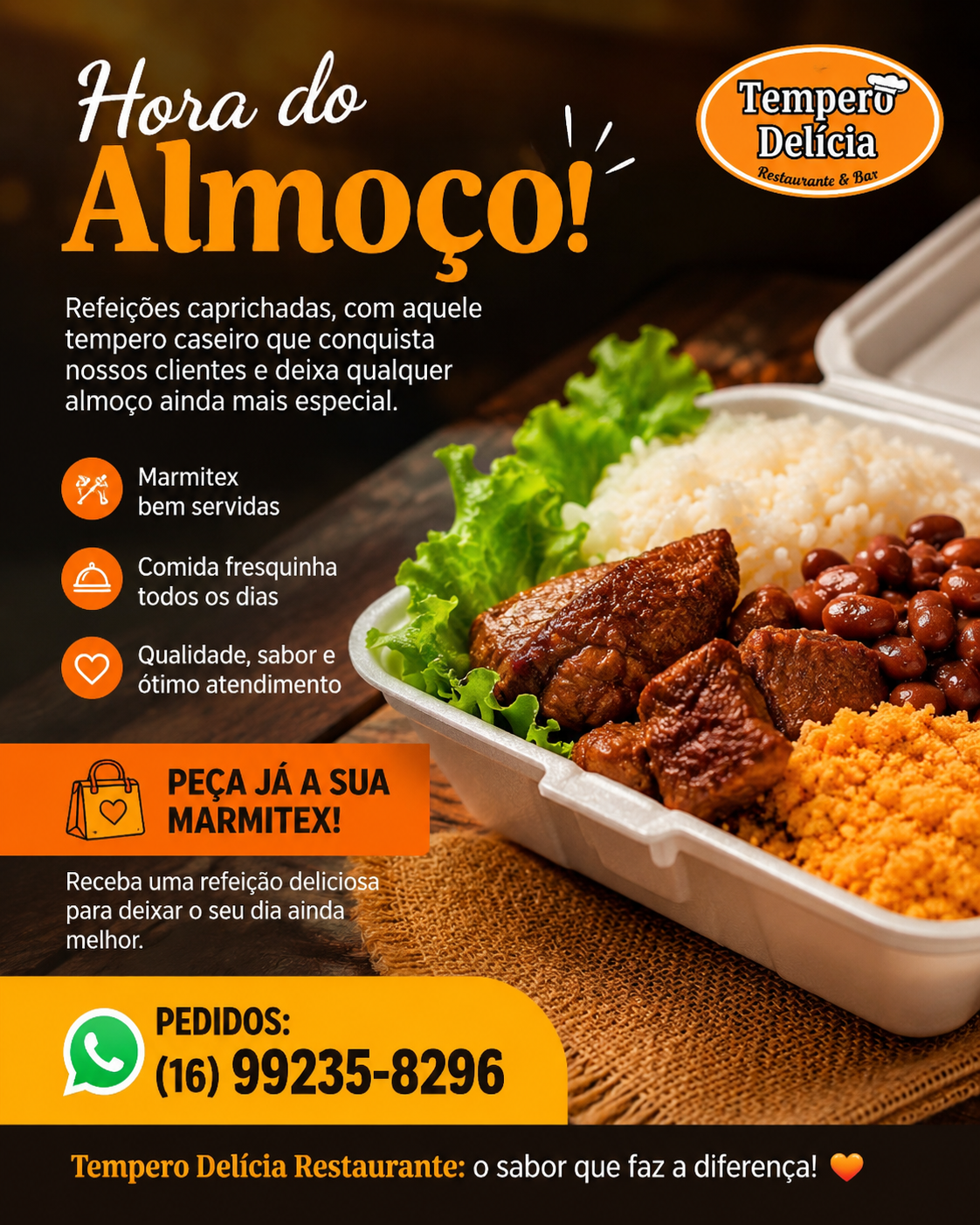 🍛 Hora do almoço com muito sabor é no Tempero Delícia Restaurante e Bar !