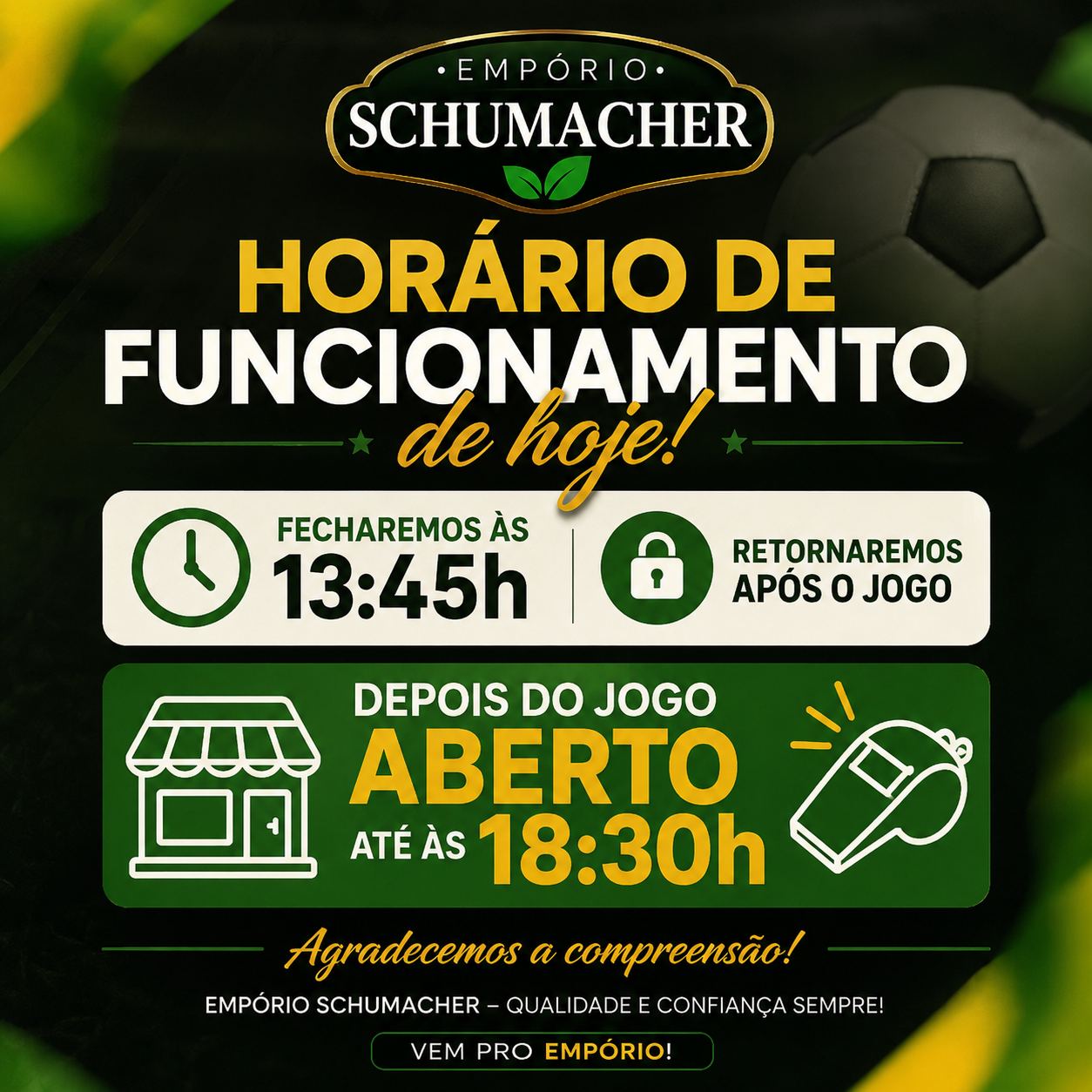 📢 Atenção, clientes!