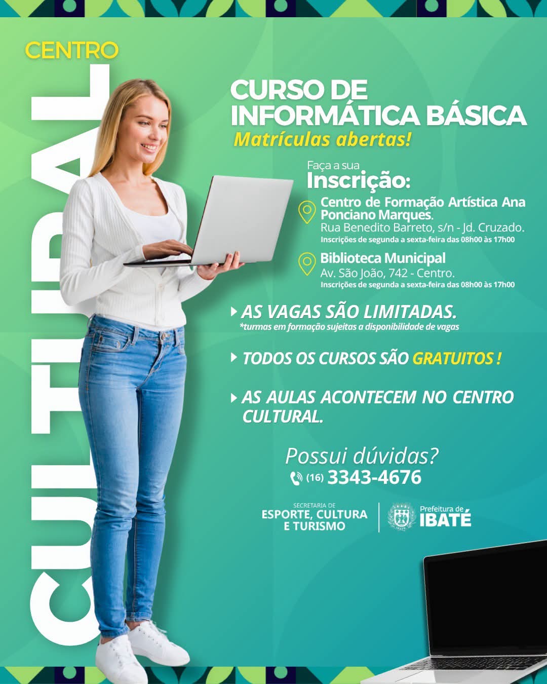 💻🚀 A oportunidade de aprender informática de forma gratuita chegou a Ibaté!