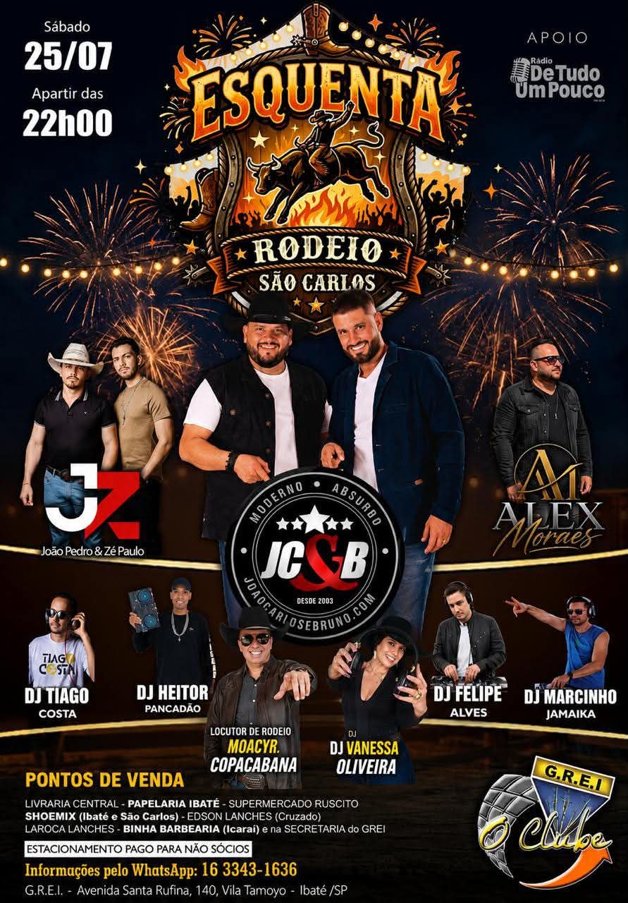 É hoje, no Grei Ibaté !Convites a venda na entrada do evento (R$ 40.00)!