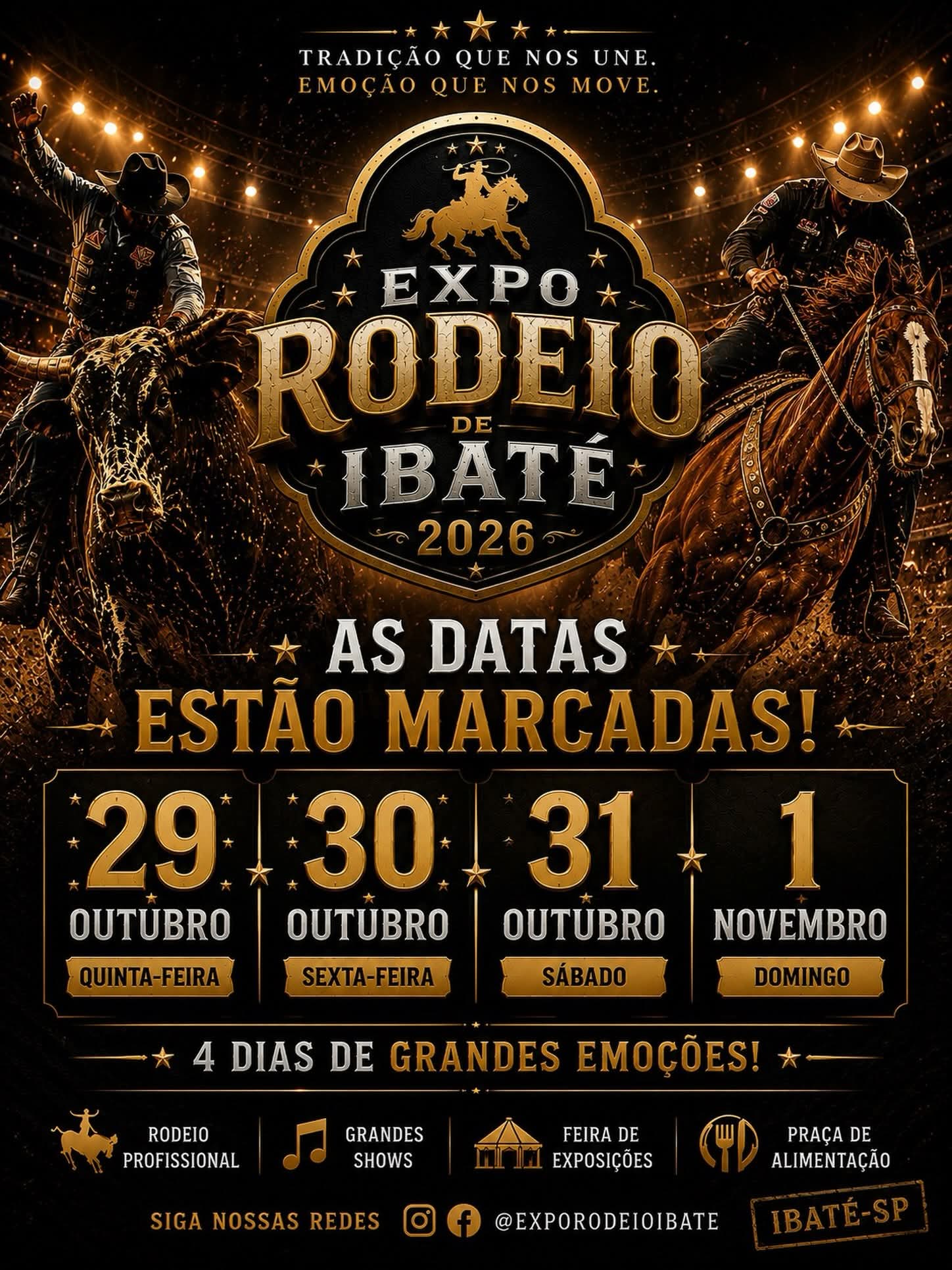 🤠 AGORA É OFICIAL! EXPO RODEIO DE IBATÉ 2026 JÁ TEM DATA MARCADA E PROMETE UMA EDIÇÃO HISTÓRICA