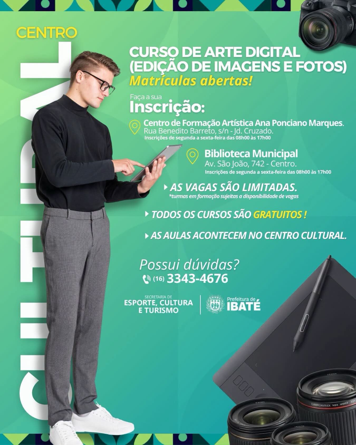 📌 Transforme talento em profissão: Prefeitura de Ibaté abre inscrições para curso gratuito de Arte Digital