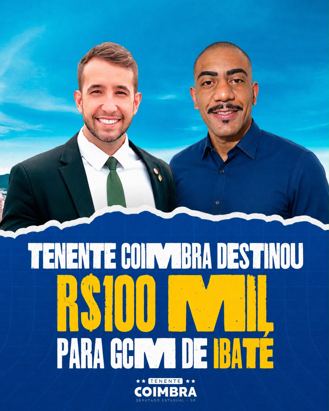 📌 Nathã do Povo comemora conquista de emenda de R$ 100 mil para reforçar a Segurança Pública de Ibaté