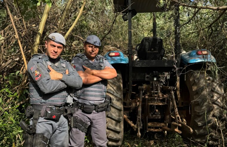 🚨 PM RECUPERA DOIS TRATORES FURTADOS APÓS HORAS DE BUSCAS EM ÁREA RURAL DE SÃO CARLOS