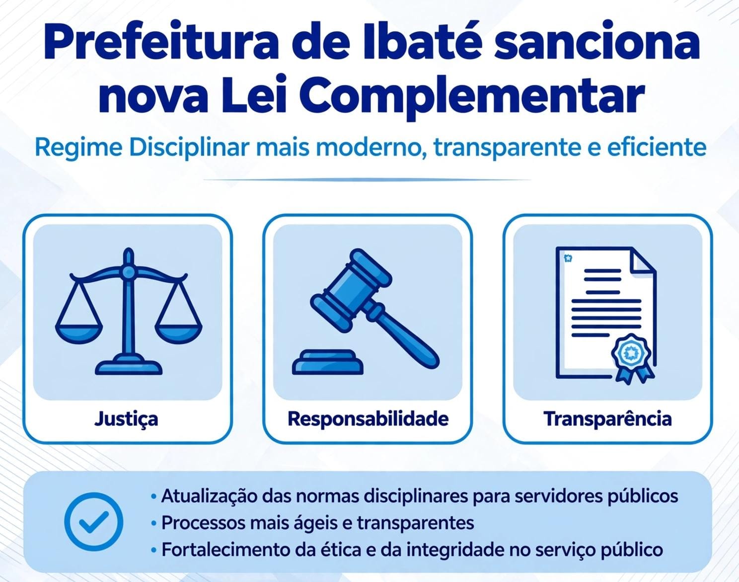 📌 Ibaté moderniza regras para servidores e cria novo regime disciplinar com mais transparência e segurança jurídica