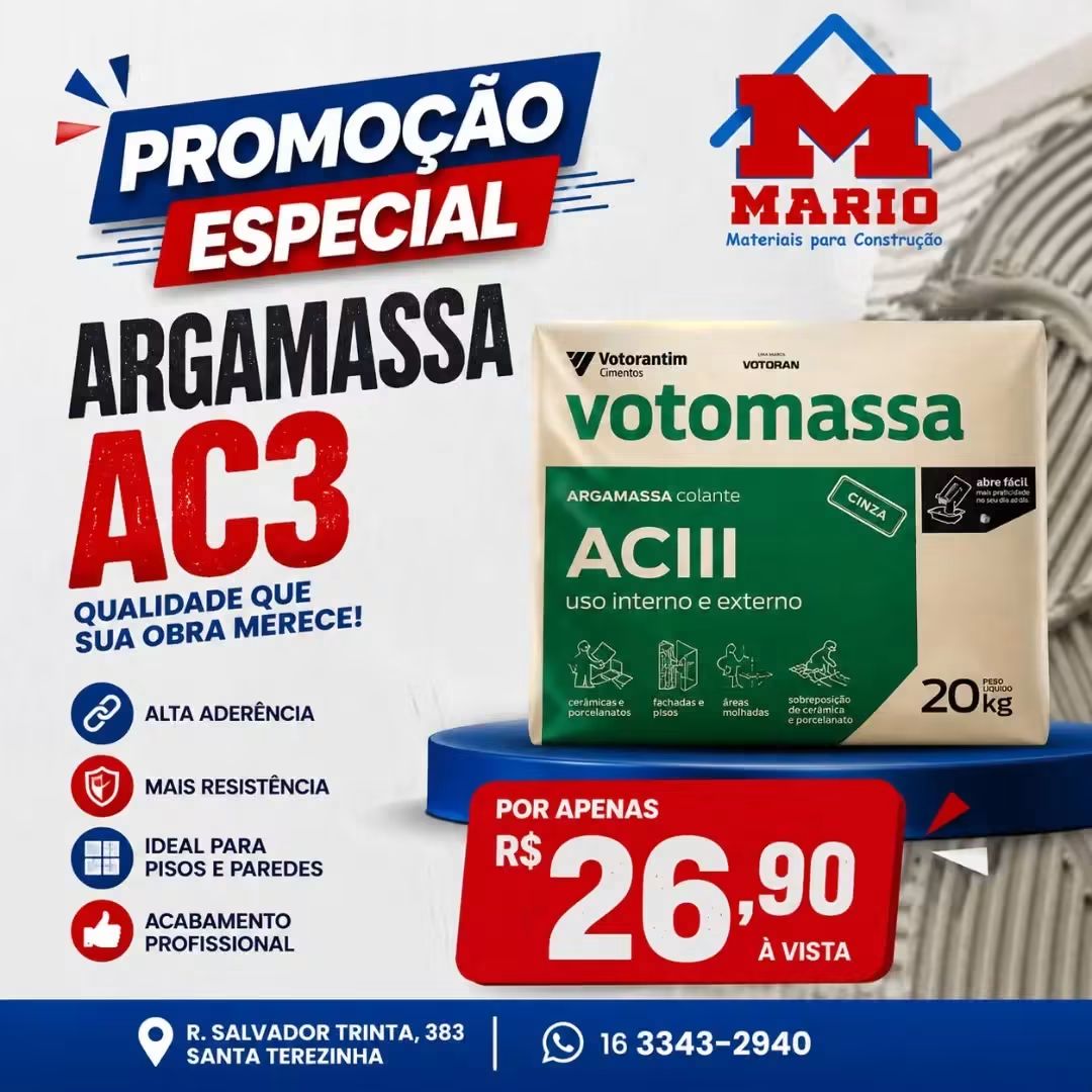 🔥 Promoção especial no Mário Materiais de Construção! 🧱🔨