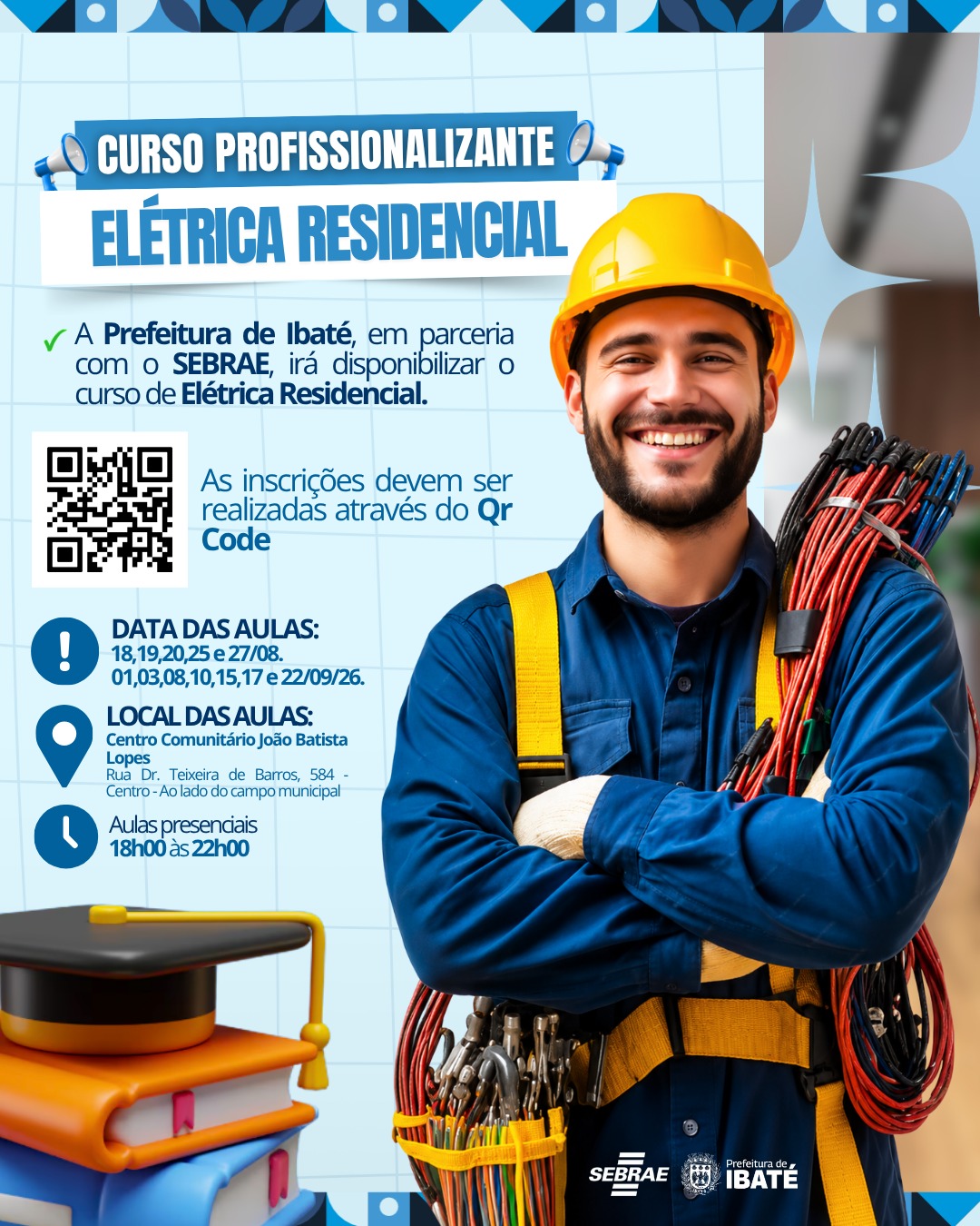 ⚡ CURSO GRATUITO DE ELÉTRICA RESIDENCIAL EM IBATÉ!
