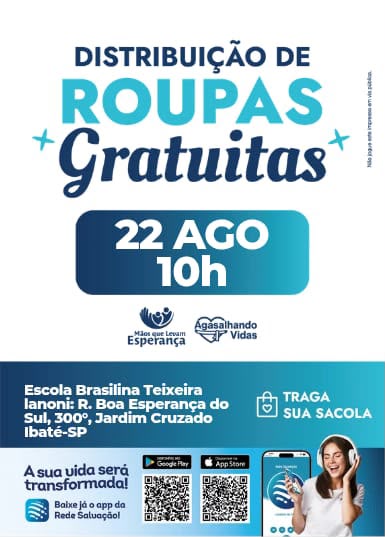🧥💙 DISTRIBUIÇÃO GRATUITA DE ROUPAS EM IBATÉ!