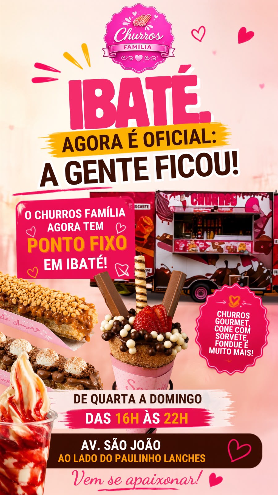 IBATÉ — AGORA É OFICIAL: O CHURROS FAMÍLIA FICOU! 🎉