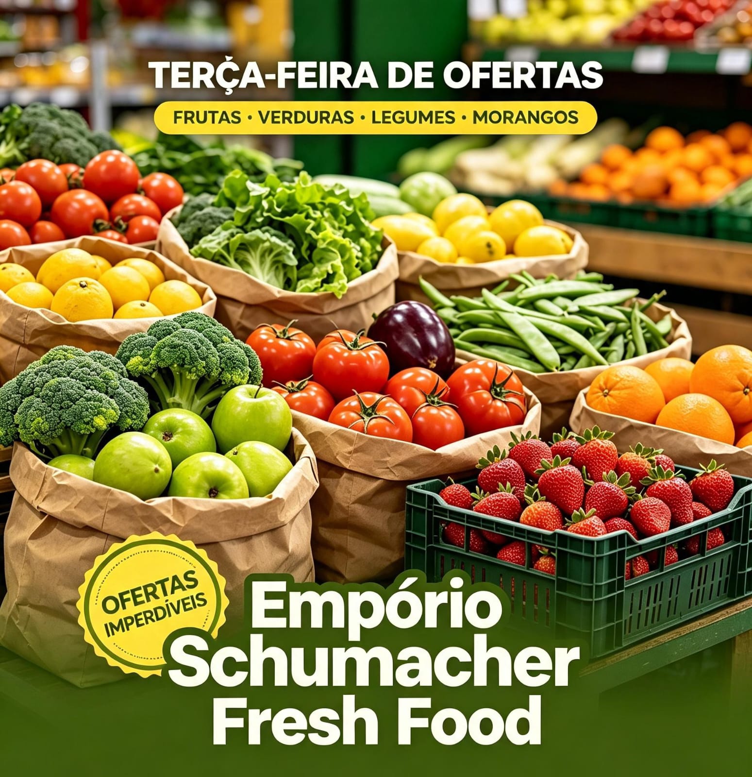 🥬 TERÇA-FEIRA DE OFERTAS NO EMPÓRIO SCHUMACHER! 🛒