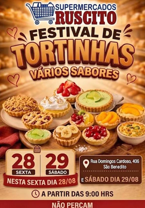 🥧✨ Supermercados Ruscito promove Festival de Tortinhas