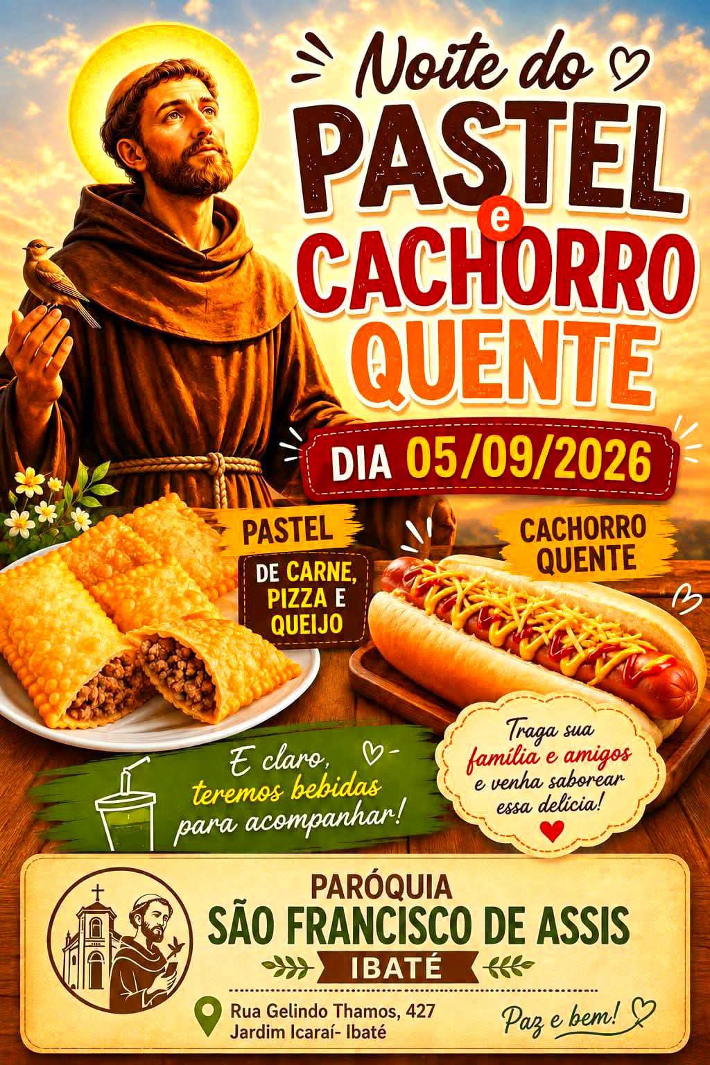 🌭🥟 É HOJE, SÁBADO! Não dá para perder!