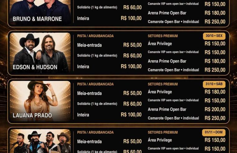 EXPO RODEIO DE IBATÉ 2026 ABRE VENDAS DO 1º LOTE COM PREÇOS PROMOCIONAIS E LIMITADOS