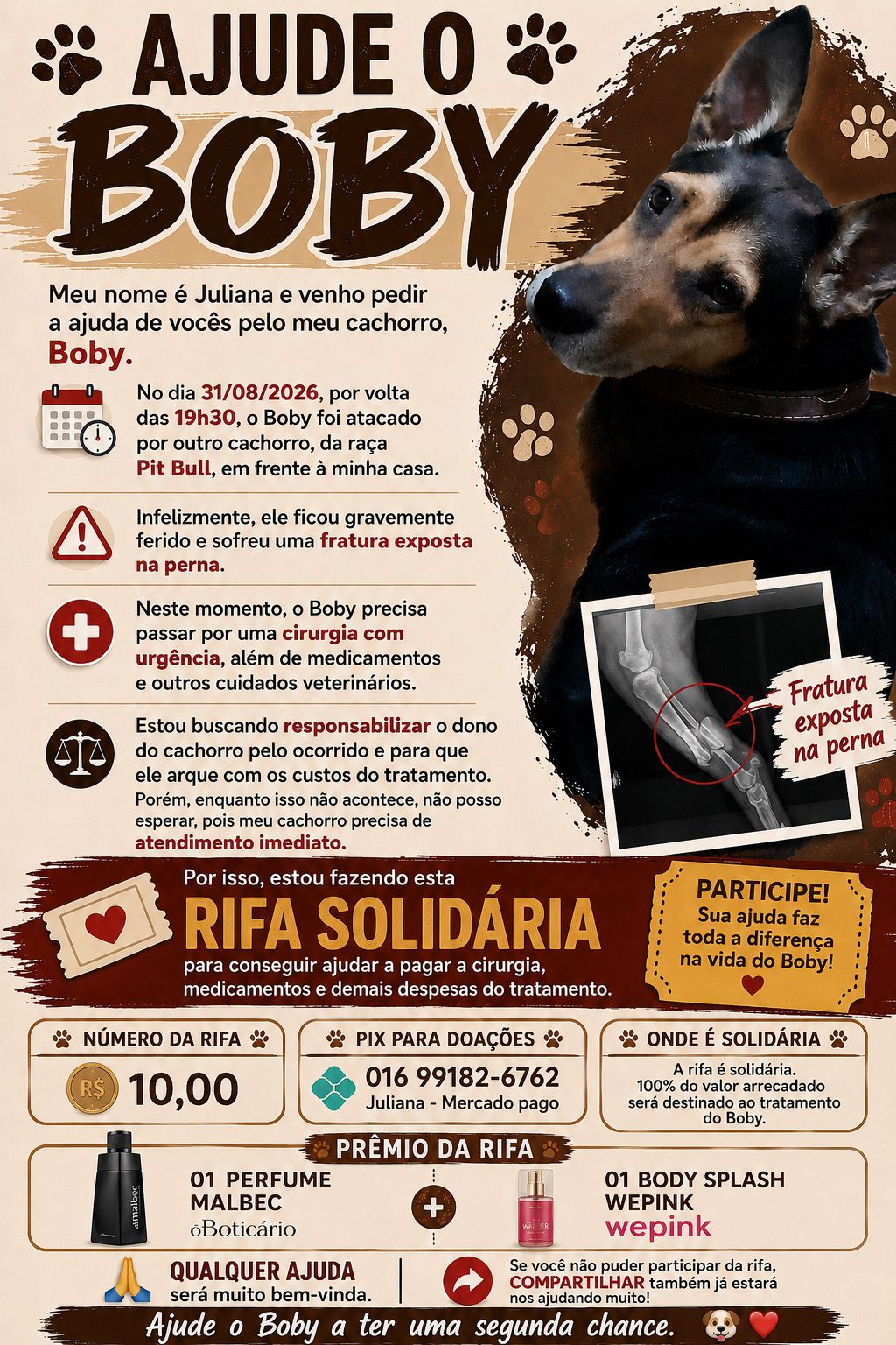 🐾 AJUDE O BOBY A TER UMA SEGUNDA CHANCE! ❤️