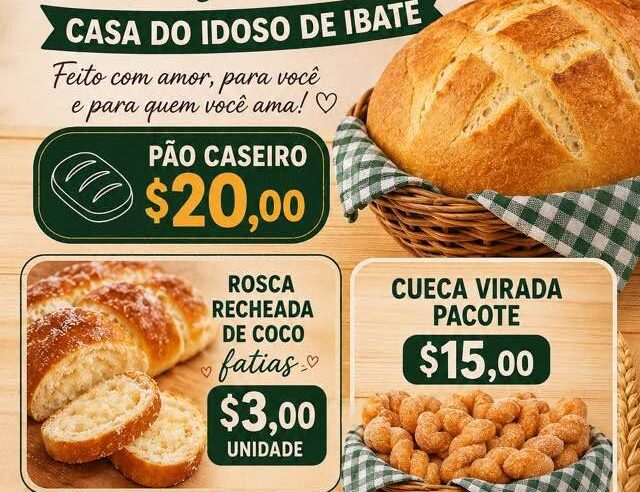 🍞 Pão caseiro da Casa do Idoso de Ibaté: feito com amor e solidariedade
