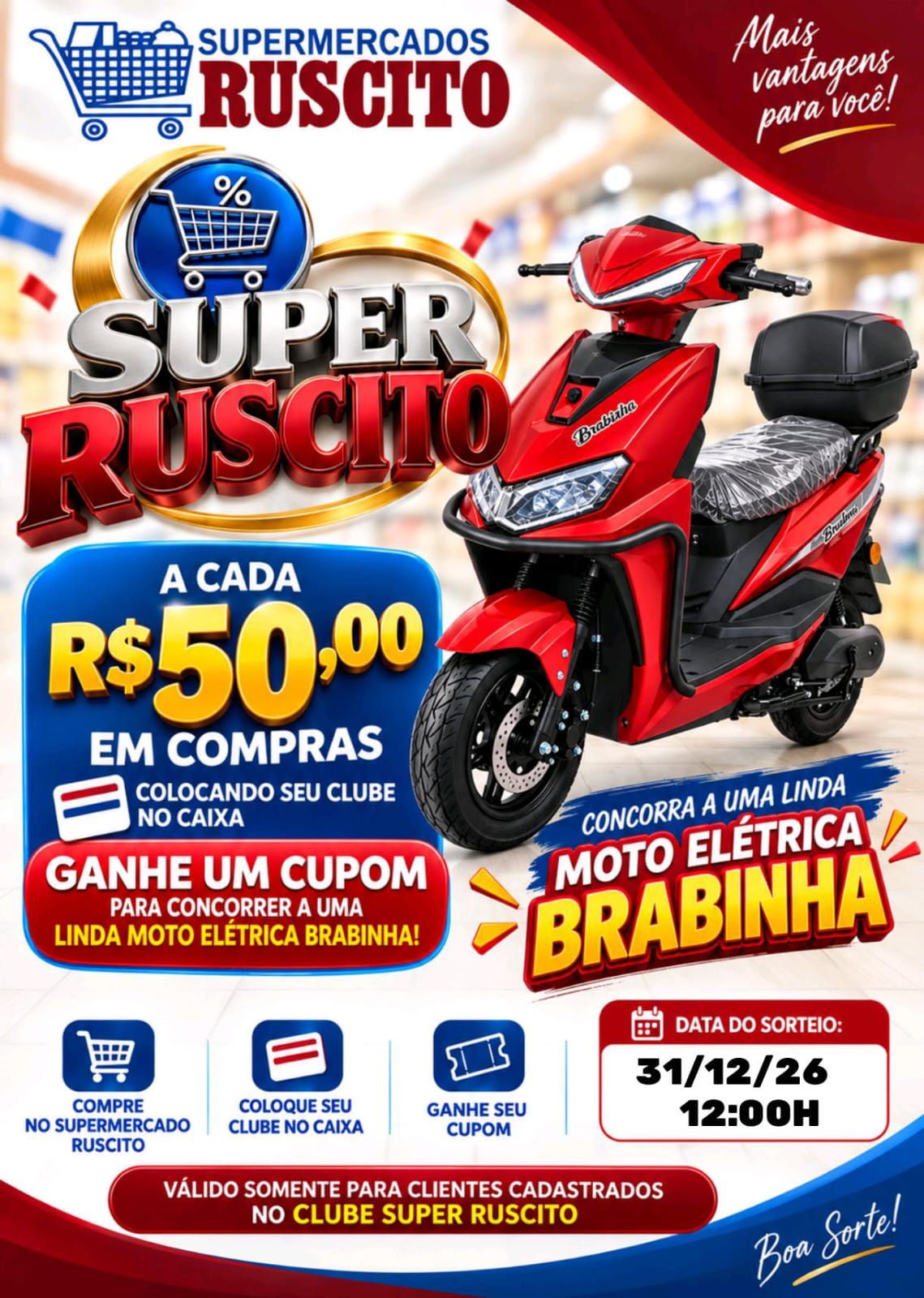 🛵🔥 QUER SAIR DE MOTO ELÉTRICA NOVINHA? A CHANCE PODE ESTAR NO SUPERMERCADOS RUSCITO! 🔥🛵