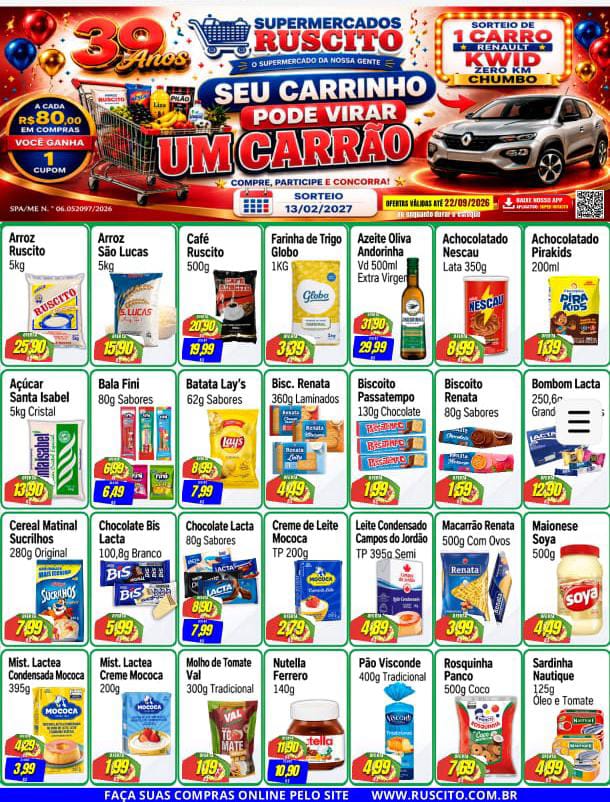 🔥🛒 OFERTAS IMPERDÍVEIS NO SUPERMERCADOS RUSCITO! 🛒🔥